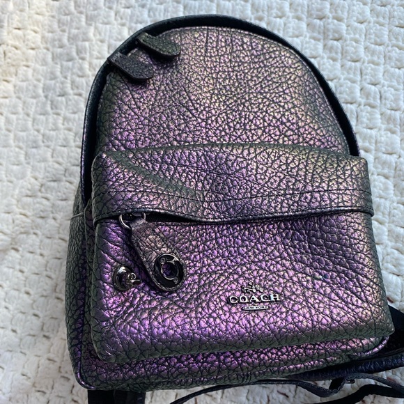 💜COACH MINI BACKPACK 💚 HOLOGRAPHIC OIL SLICK - Picture 2 of 16